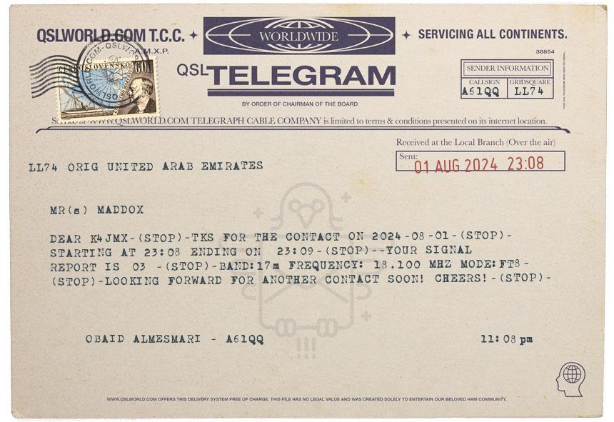 QSL card 100