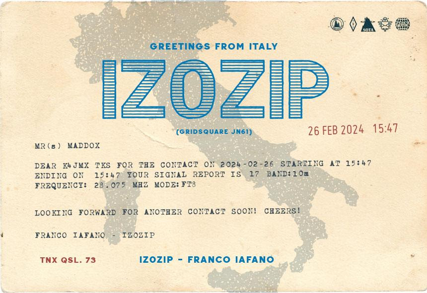 QSL card 105